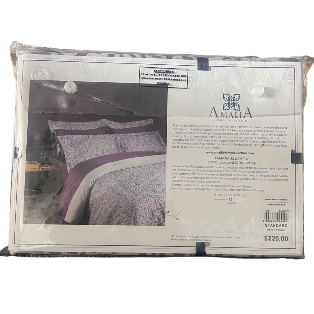AMALIA‎ HOME COLLECTION STANDARD SHAM PAIR 320 TC Jacquard 100% Cotton